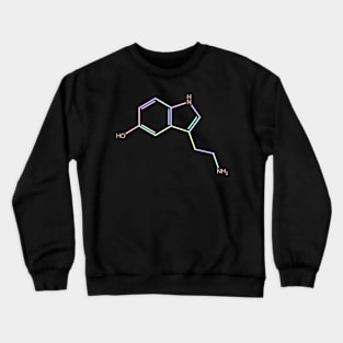 Serotonin Kawaii Pastel Rainbow Molecule Crewneck Sweatshirt